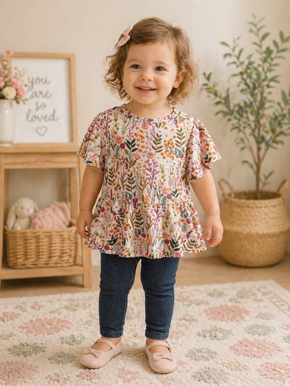 Toddler Floral Peplum Top